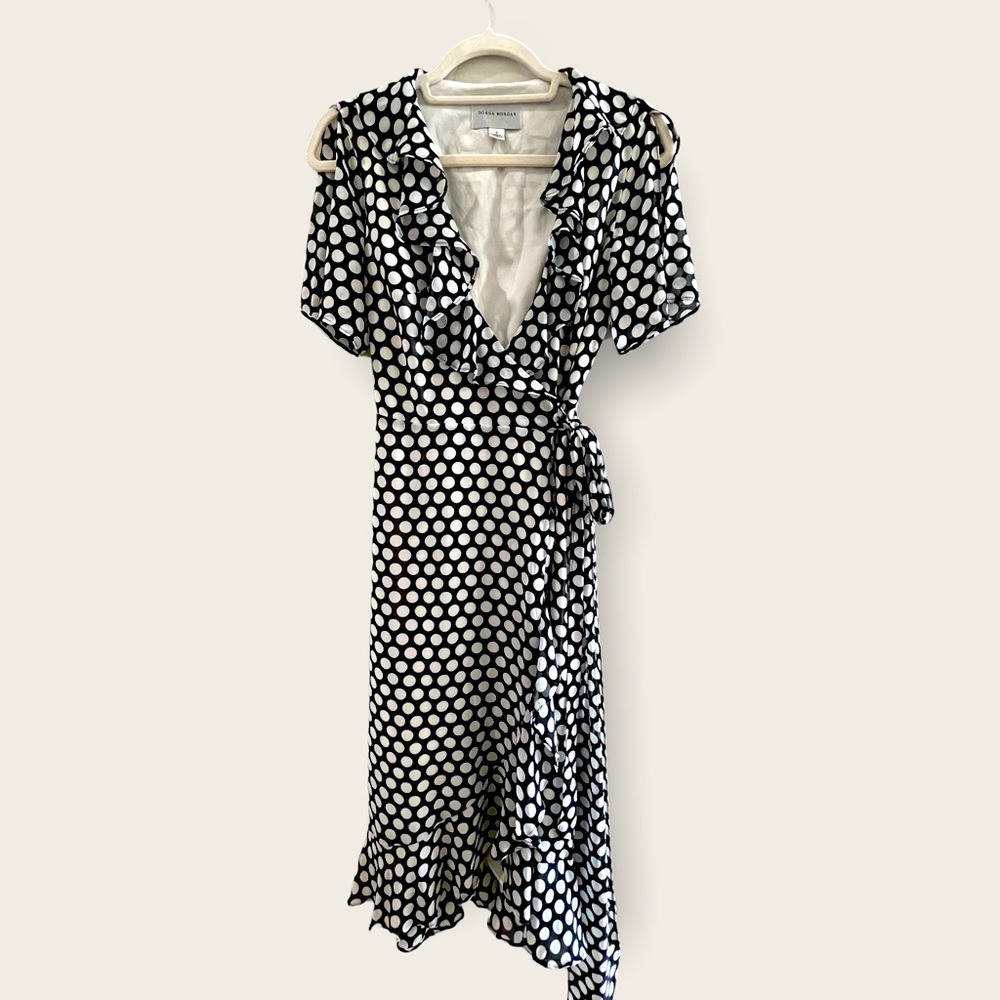 Wrap around dotted dress
